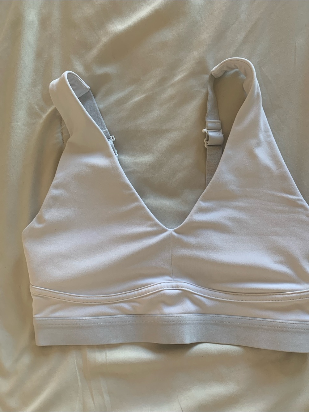 Fabletics Light White All Day Everyday sports bra